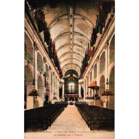 Vintage Hotel Des Invalides Soldiers Church Postcard France Collectible - Picture 1 of 2